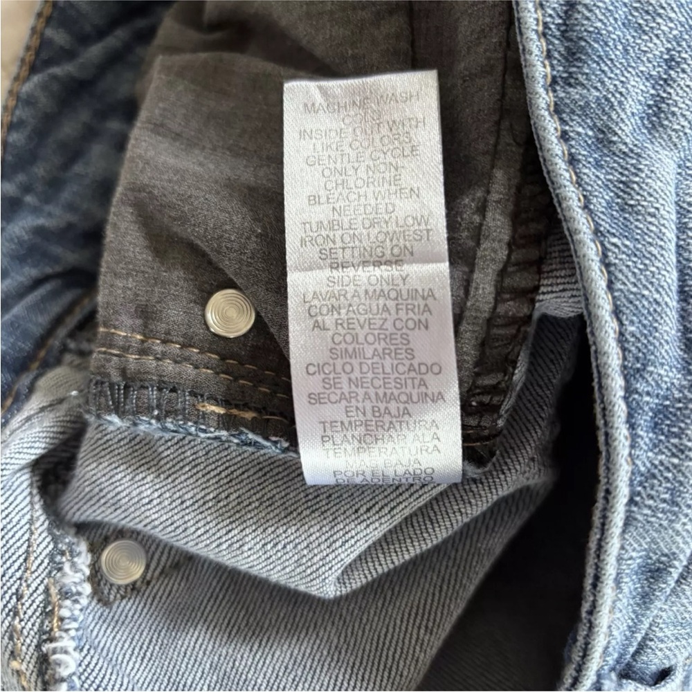 Democracy Womens 8 Distressed Girlfriend Embroidered Floral Blue Jean - Picture 5 of 13